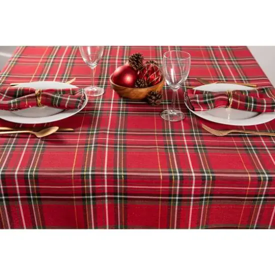 DII&reg; 120" Holiday Metallic Plaid Tablecloth {3}