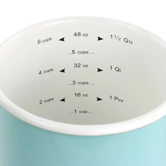 Martha Stewart 6 Cup Turquoise Enamel on Steel Measuring Cup {8}