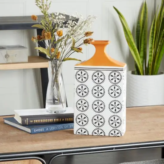 White Stoneware Transitional Vase, 14" x 8" x 7" {8}