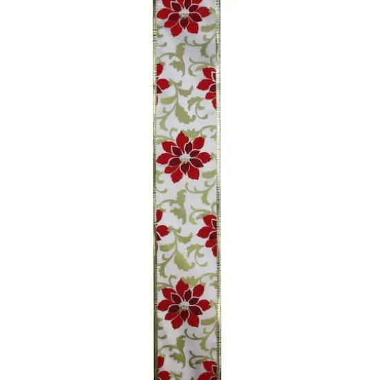 2.5" x 10yd. Wired Poinsettia Christmas Craft Ribbon, 12ct. {4}