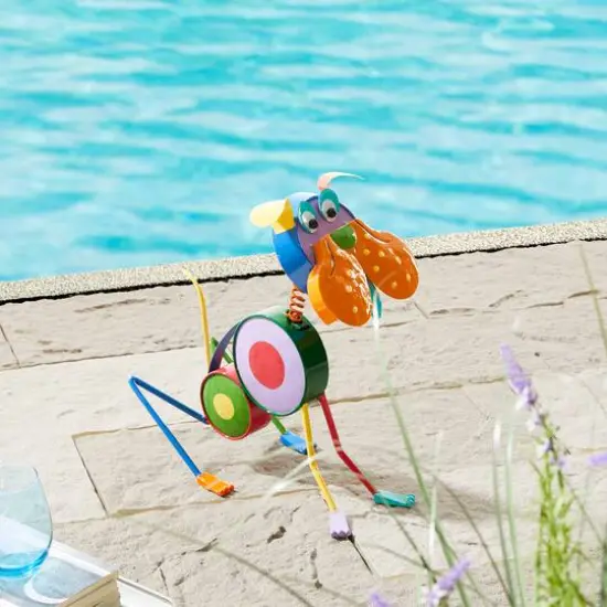 Glitzhome&reg; 17" Metal Novelty Puppy Garden Statue {8}