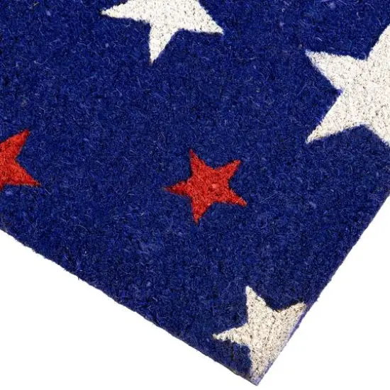Patriotic Red, White & Blue Star Outdoor Doormat {6}