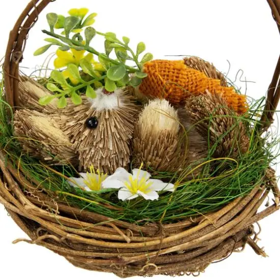 6.5" Bunny in Woven Basket Easter D&eacute;cor {6}