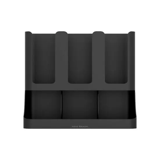 Mind Reader Black 6 Compartment Upright Breakroom Coffee Condiment and Cup Storage Organizer {7}