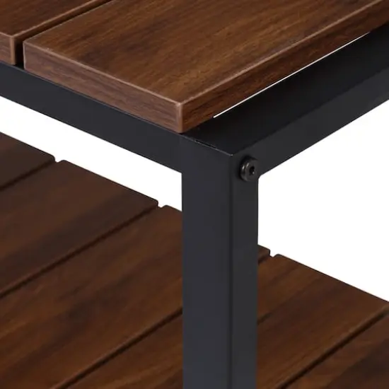 Honey Can Do Walnut 2-Tier Entryway Shoe Bench {7}