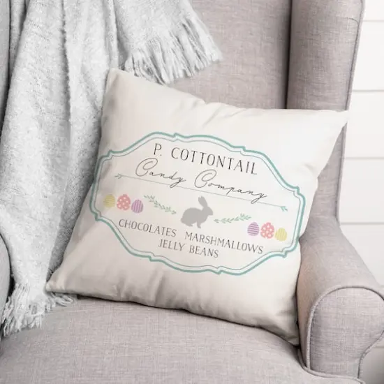 P Cottontail Candy Co 18" x 18" Indoor / Outdoor Pillow {3}