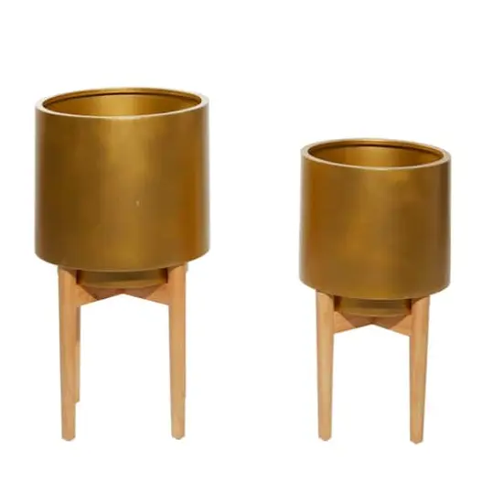 CosmoLiving by Cosmopolitan Gold Metal Planter Set {4}