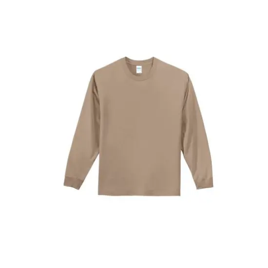 Port & Company® Neutrals Long Sleeve Essential T-Shirt Sand {2}