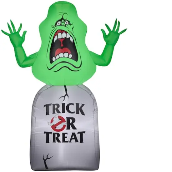 5ft. Airblown&reg; Inflatable Halloween Ghostbusters Slimer on Tombstone {1}