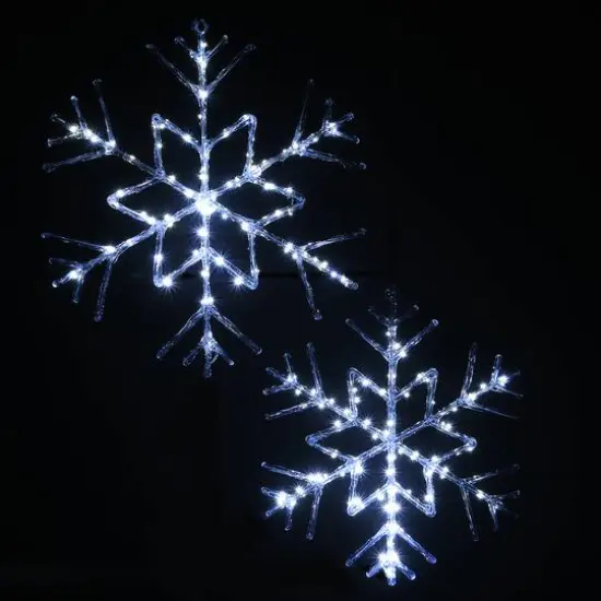 6-Point Star Ice Crystal Snowflake Pair with LED Lights {7}