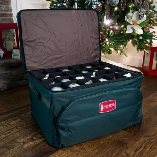 TreeKeeper 72ct. 4" Christmas Ornament Storage Box with Top Pocket {7}