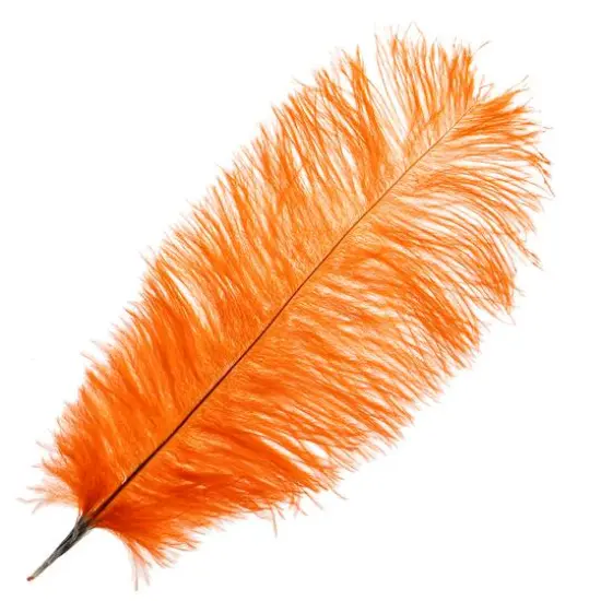 John Bead 11"-13" Ostrich Drab Feather Orange {1}