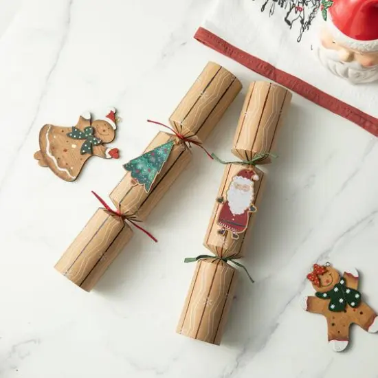 Glitzhome&reg; 12" Christmas Kraft Paper Characters Tag Party Cracker with Gift Contents, 6ct. {4}