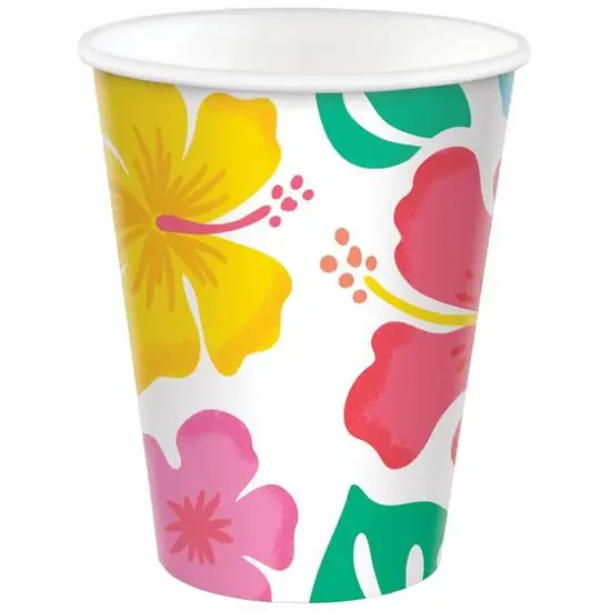 9oz. Summer Hibiscus Paper Cups, 50ct. {1}