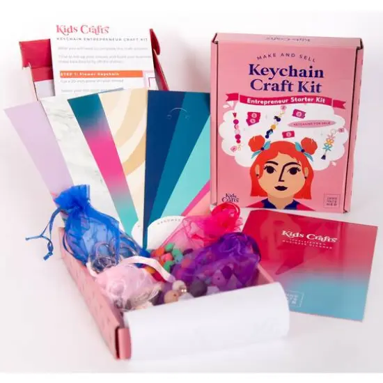 Kids Crafts Make & Sell Keychain Crafting Business Entrepreneur Starter Kit {3}