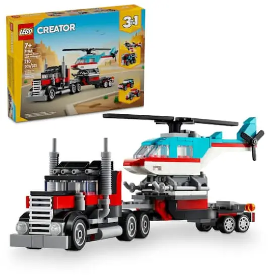 LEGO&reg; Creator Flatbed Truck with Helicopter Toy 31146 {1}