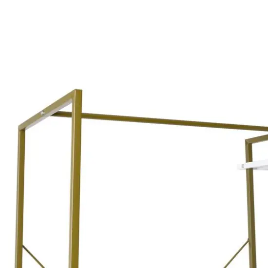 Honey Can Do Olive & White Freestanding Open Metal Closet Wardrobe {8}