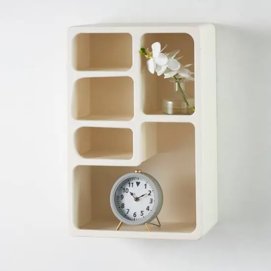 24" Cream Rectangle Wall Shelf {3}