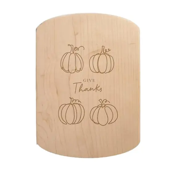 Give Thanks Pumpkins 11" x 8" Maple Oval Cutting Board {1}