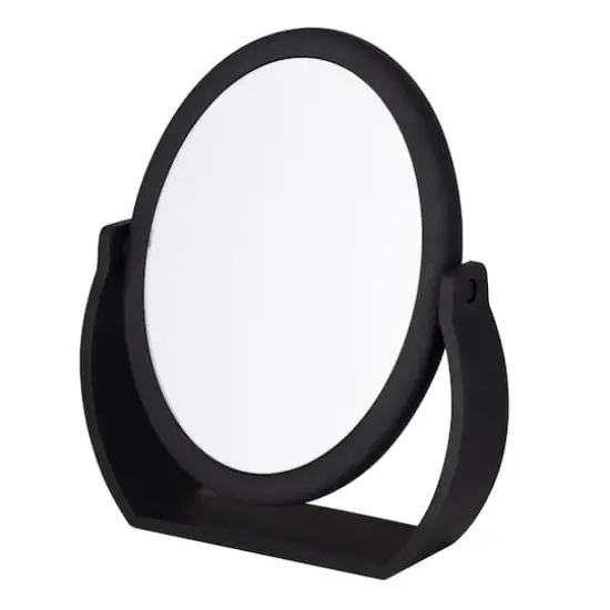 Home Details Swivel 10X Magnification Rubberized Vanity Mirror Black {4}