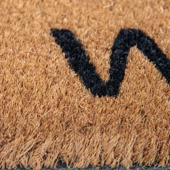 Hello Honey&reg; Natural & Black Work & Wine Coir Doormat {6}