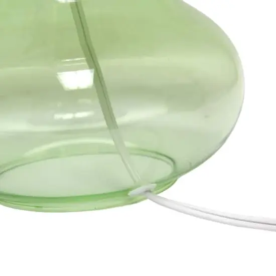 Simple Designs Green & White Glass Raindrop Table Lamp {9}