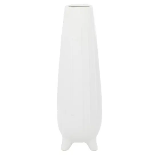 CosmoLiving by Cosmopolitan White Ceramic Contemporary Vase, 6" x 20" {3}