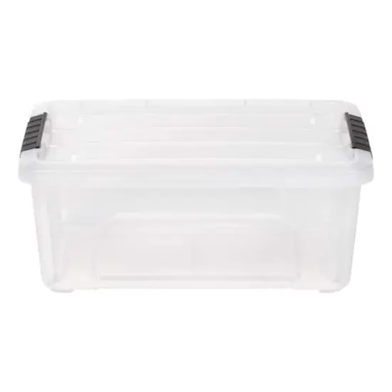 IRIS&reg; 13.5qt. Buckled Clear Boxes with Clear Buckle Lids, 6ct. {4}