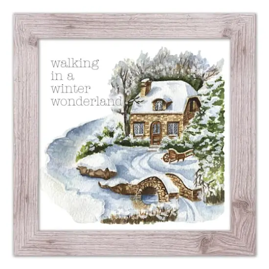 Walking in a Winter Wonderland Western White Framed Print {1}
