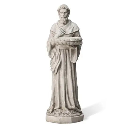 Glitzhome&reg; 32.75" St. Francis Garden Statue with Bird Feeder {1}