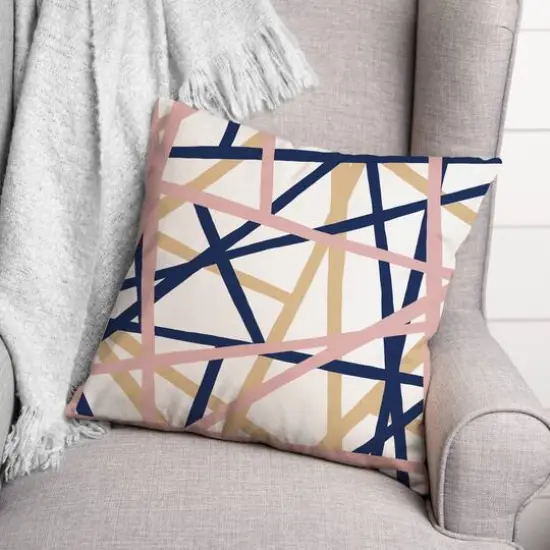 Mod Crossing Lines Geo 18" x 18" Throw Pillow {3}