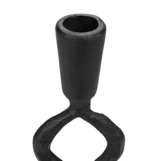 Hello Honey&reg; Black Decorative Cast Metal Taper Candle Holder {7}