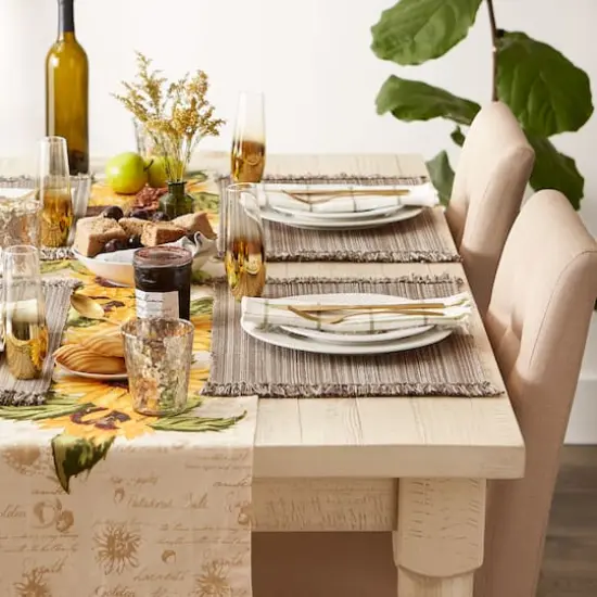 DII&reg; Variegated Fringe Cotton Placemats, 6ct. Mushroom {4}