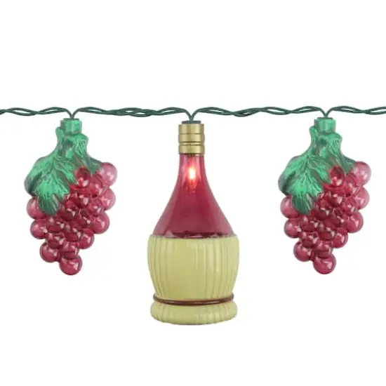 10ct. Purple Grape & Wine Bottle Novelty Christmas String Lights {1}