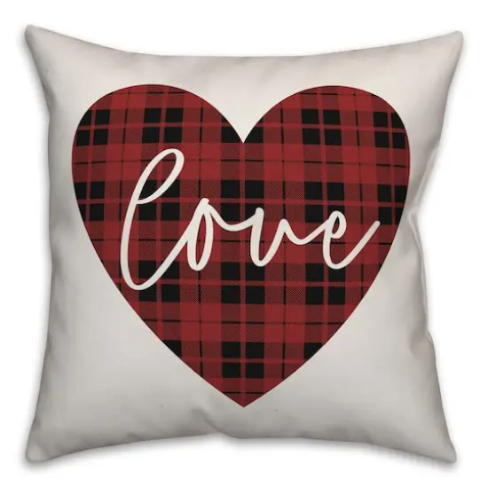 Love Plaid Heart Throw Pillow {1}
