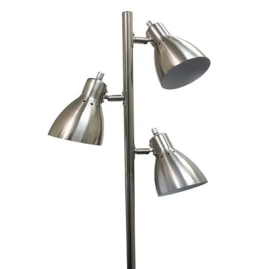 Simple Designs 64" Metal 3-Light Tree Floor Lamp Brushed Nickel {7}