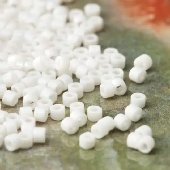 Miyuki Delica Glass Round Seed Beads, 11/0 White Matte {3}