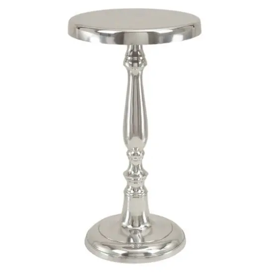 Silver Aluminum Traditional Accent Table {1}