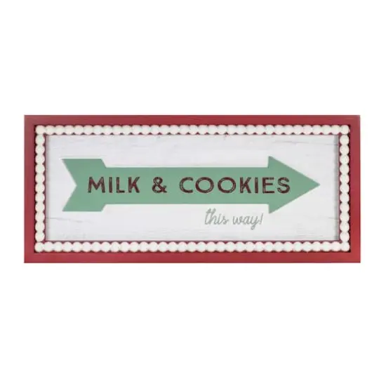 19.5" Framed Milk & Cookies Wall Sign {1}