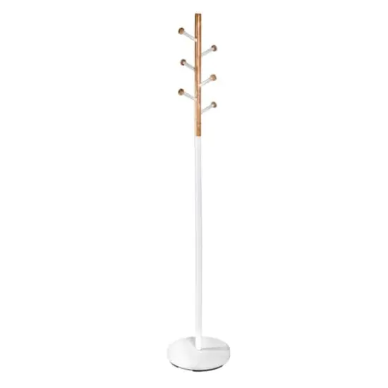 Honey Can Do 69.3" White Freestanding Corner Coat Rack  {1}