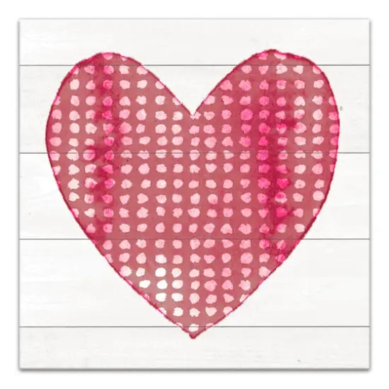 Watercolor Dot Heart Canvas Wall Art {1}