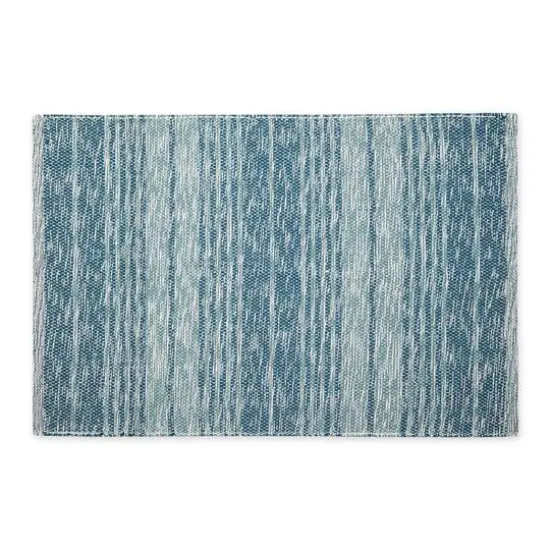 DII&reg; Variegated Stripe Handwoven Recycled Yarn Rug, 2ft. x 3ft. Teal {1}