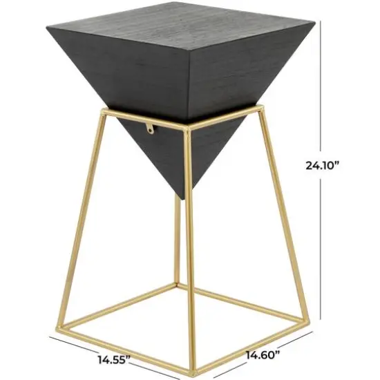 Black Wood Modern Accent Table 24" x 15" x 15" {6}