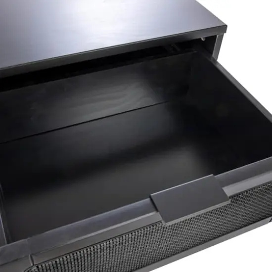 Hello Honey® Crawford 24" Nightstand with Storage Drawers and Natural Woven Cane Detail Black Satin and Black {8}