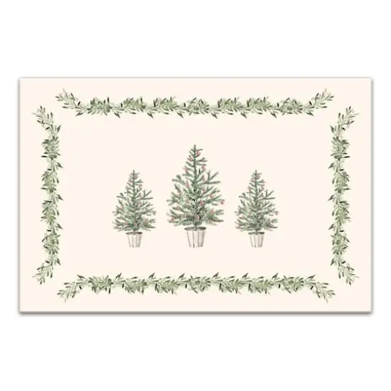 Garlan Border Christmas Tree Canvas Wall Art {1}