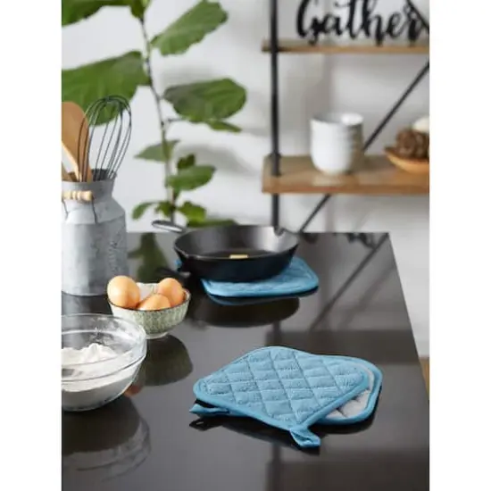 DII&reg; Terry Cloth Potholders, 3ct. Storm Blue {6}