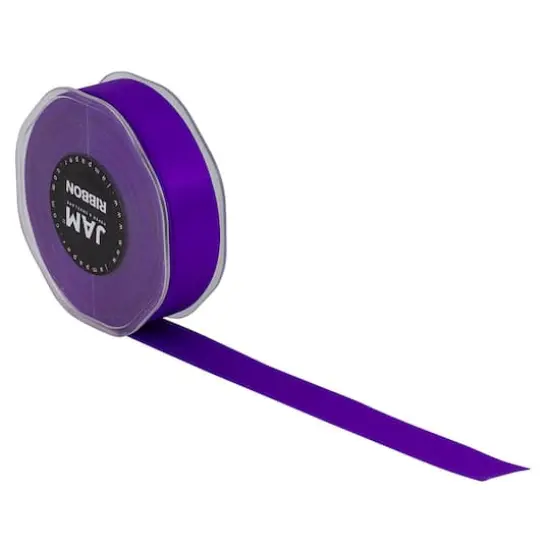 JAM Paper 7/8" x 25yd. Double Face Satin Ribbon Purple {4}