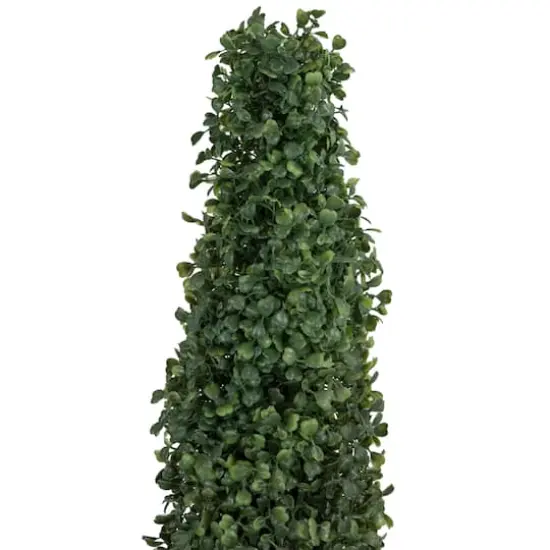 4ft. Unlit Artificial Two-Tone Boxwood Pyramid Topiary Tree with Round Pot {4}