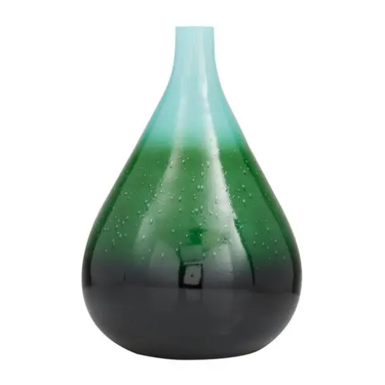 18" Green Glass Modern Vase {1}