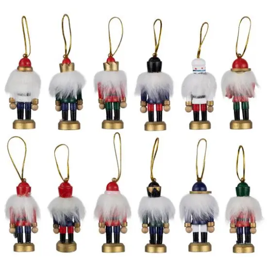 12ct. 3.25" Multicolor Nutcracker Wood Ornaments {5}